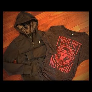 Lot of 2 Obey jacket and shirt